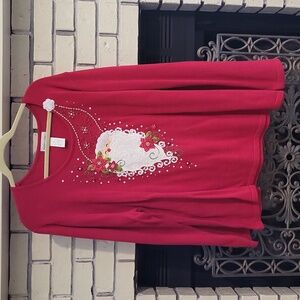 Christmas red sweater with santa